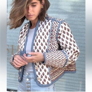 VERONICA BEARD | Kamila Reversible Jacket
Floral Quilted Cropped Cream Multi